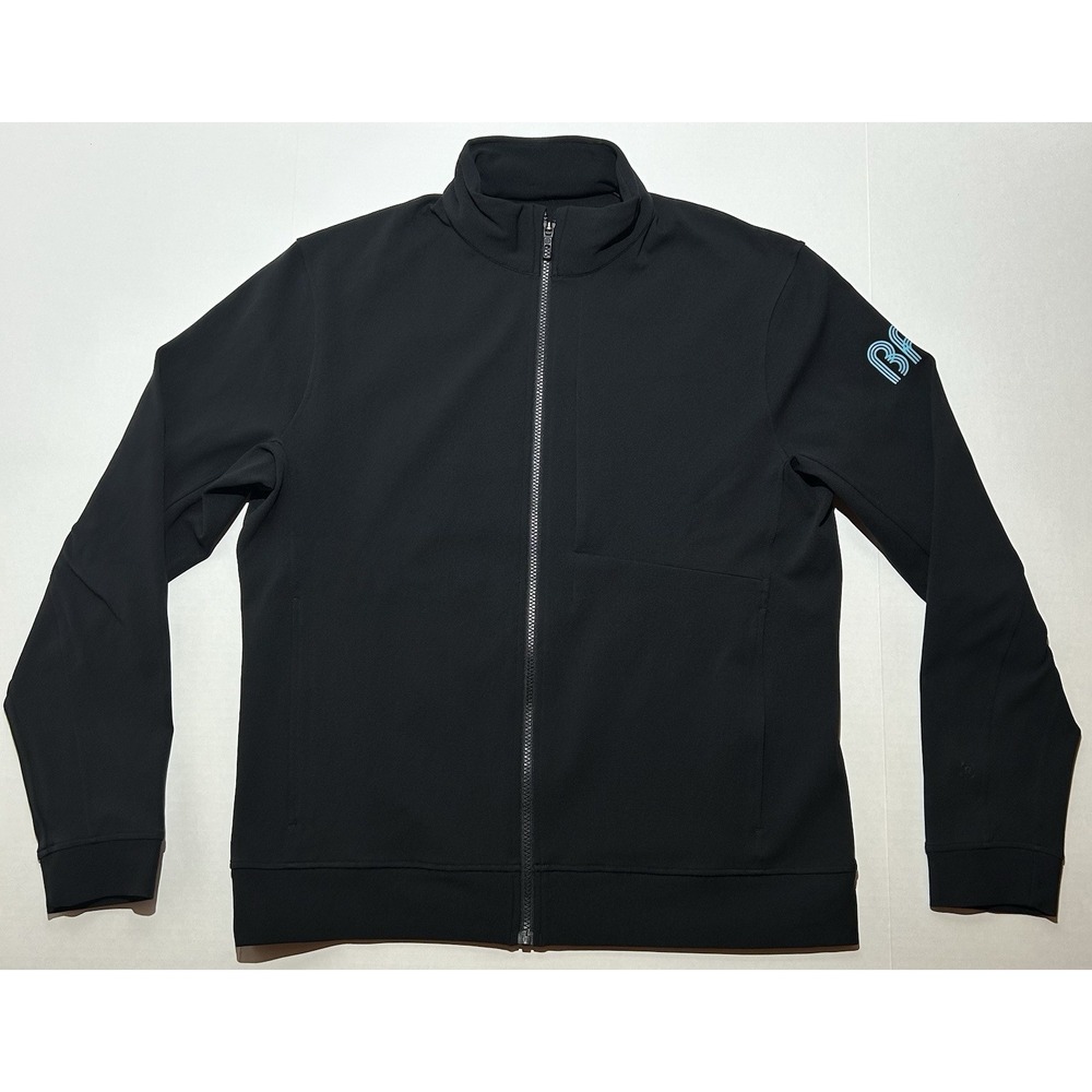 Lululemon Sojourn Jacket Mens XL Black Full Zip Warpstreme Stretch Pockets Logo